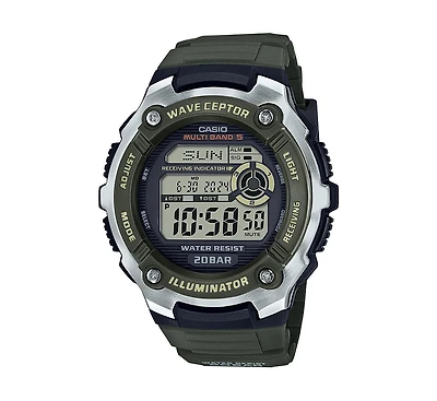 Casio Men's Digital Green Resin Watch 47.7mm, WV200R-3A