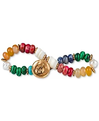 Patricia Nash Gold-Tone Bee Charm Multicolor Beaded Stretch Bracelet