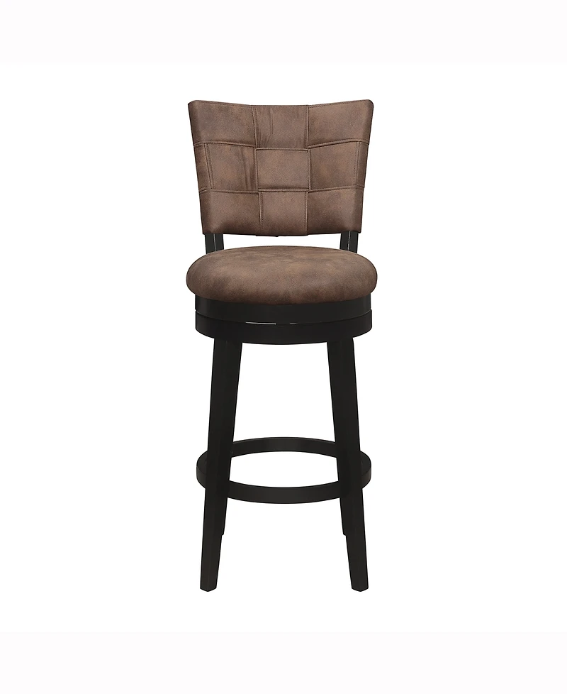 Hillsdale 45" Wood and Upholstered Kaede Furniture Bar Height Swivel Stool