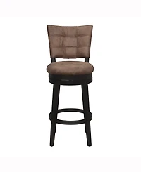 Hillsdale 45" Wood and Upholstered Kaede Furniture Bar Height Swivel Stool