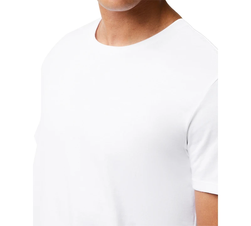 Lacoste Men's 3-Pack Essential Cotton Crew Neck Regular Fit Undershirts
