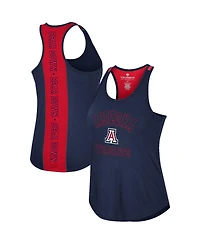 Women's Colosseum Navy Arizona Wildcats 10 Days Racerback Scoop Neck Tank Top
