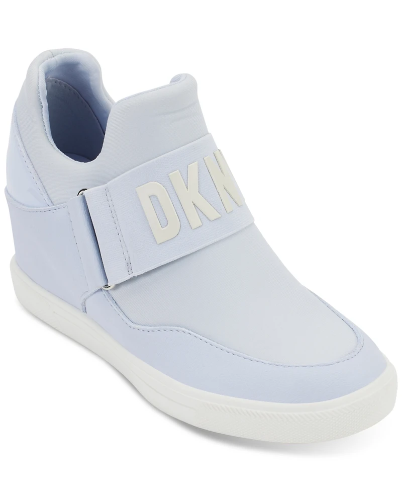 Dkny Women's Cosmos Slip-On Logo Wedge Sneakers