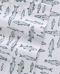 Eddie Bauer Printed 100% Cotton Percale 4-Pc. Sheet Set, Queen