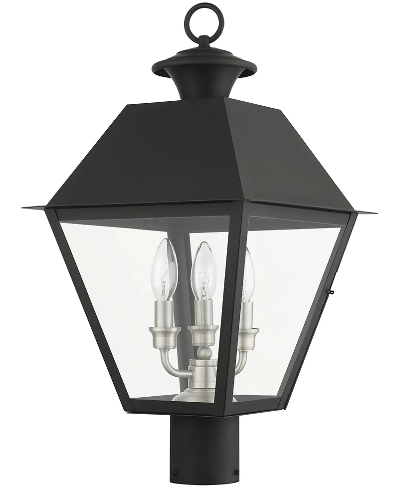 Livex Wentworth 3 Light Outdoor Post Top Lantern