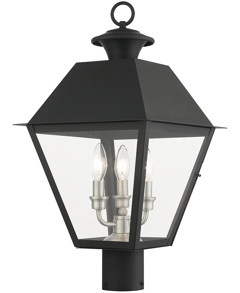 Livex Wentworth 3 Light Outdoor Post Top Lantern