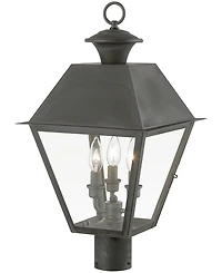 Livex Wentworth 3 Light Outdoor Large Post Top Lantern