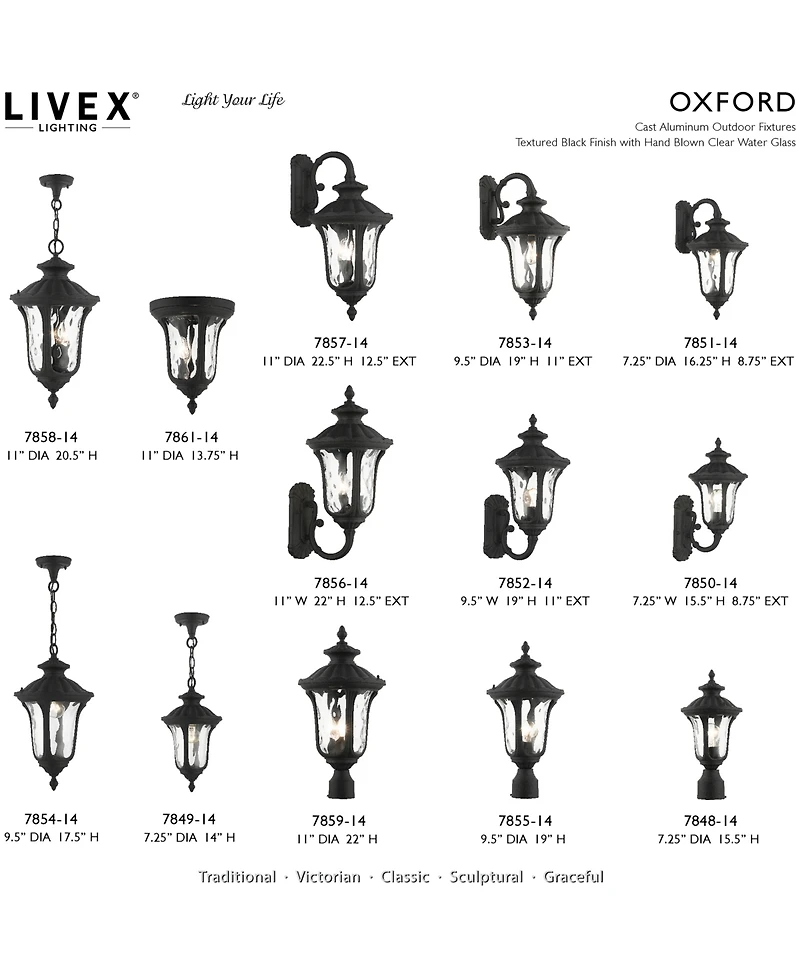 Livex Oxford Light Outdoor Post Top Lantern