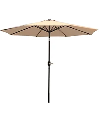 9-Foot Patio Umbrella - Push-Button Tilt and Crank Handle - Aluminum Pole and Polyester Shade Canopy