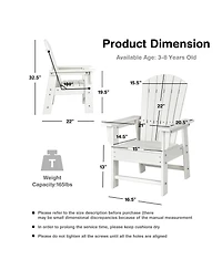 Kids' Adirondack Chair Seat Weather Resistant for Ages 3-8