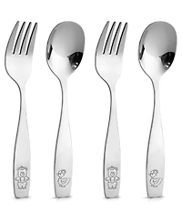 Zulay Kitchen 4 Pieces Toddler Utensils - Kids Stainless Silverware Set