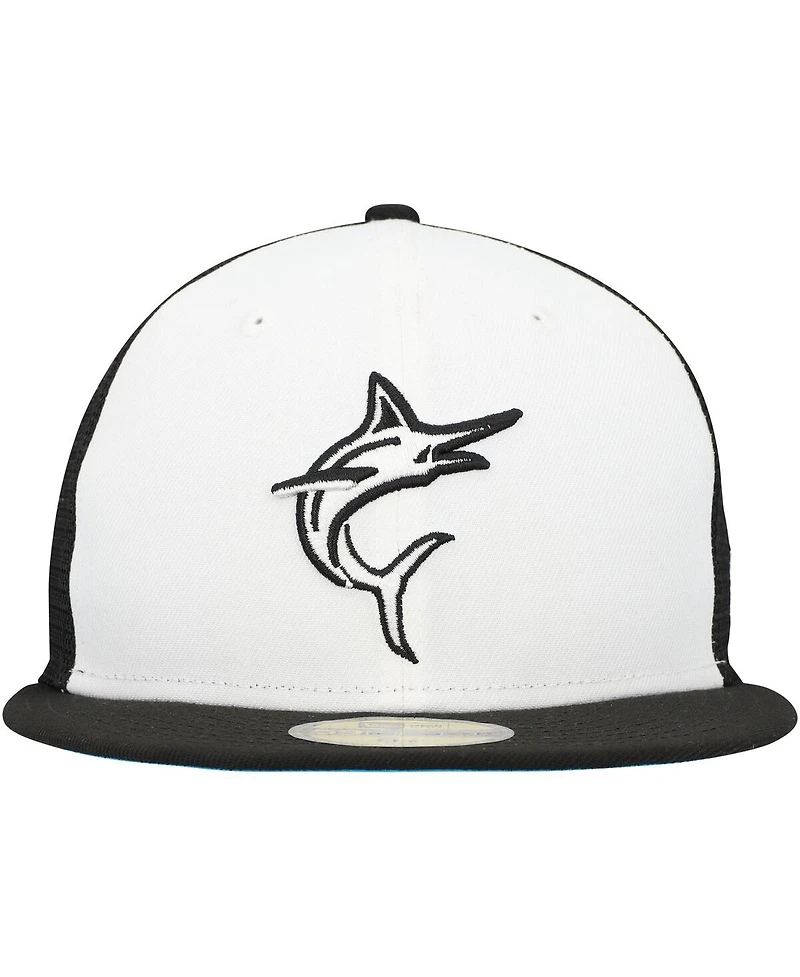 Men's New Era White, Black Miami Marlins 2023 On-Field Batting Practice 59FIFTY Fitted Hat