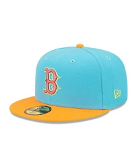 Men's New Era Blue and Orange Boston Red Sox Vice Highlighter 59FIFTY Fitted Hat