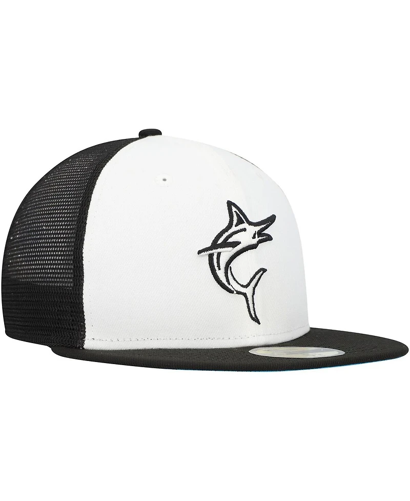 Men's New Era White, Black Miami Marlins 2023 On-Field Batting Practice 59FIFTY Fitted Hat