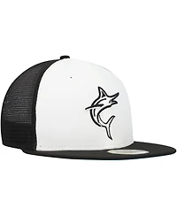 Men's New Era White, Black Miami Marlins 2023 On-Field Batting Practice 59FIFTY Fitted Hat