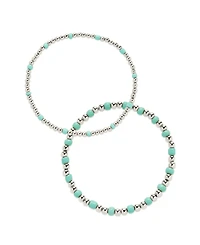 Sterling Forever Misty Beaded Stretch Bracelet Set