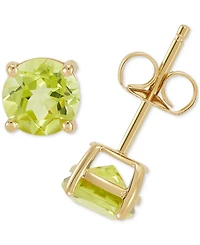 Birthstone Stud Earrings 14k Gold or White