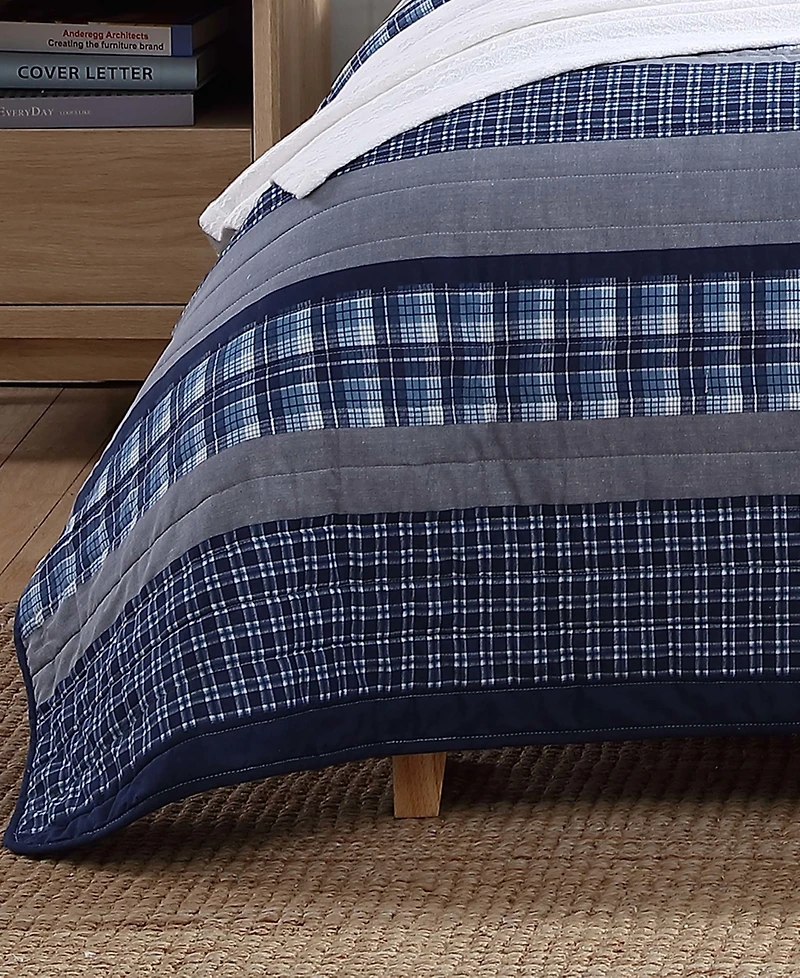 Nautica Addison Reversible 3 Piece Quilt Set, Full/Queen
