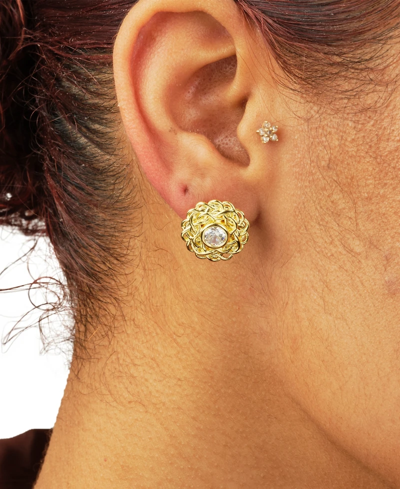 Sterling Forever Cubic Zirconia Lanira Stud Earrings