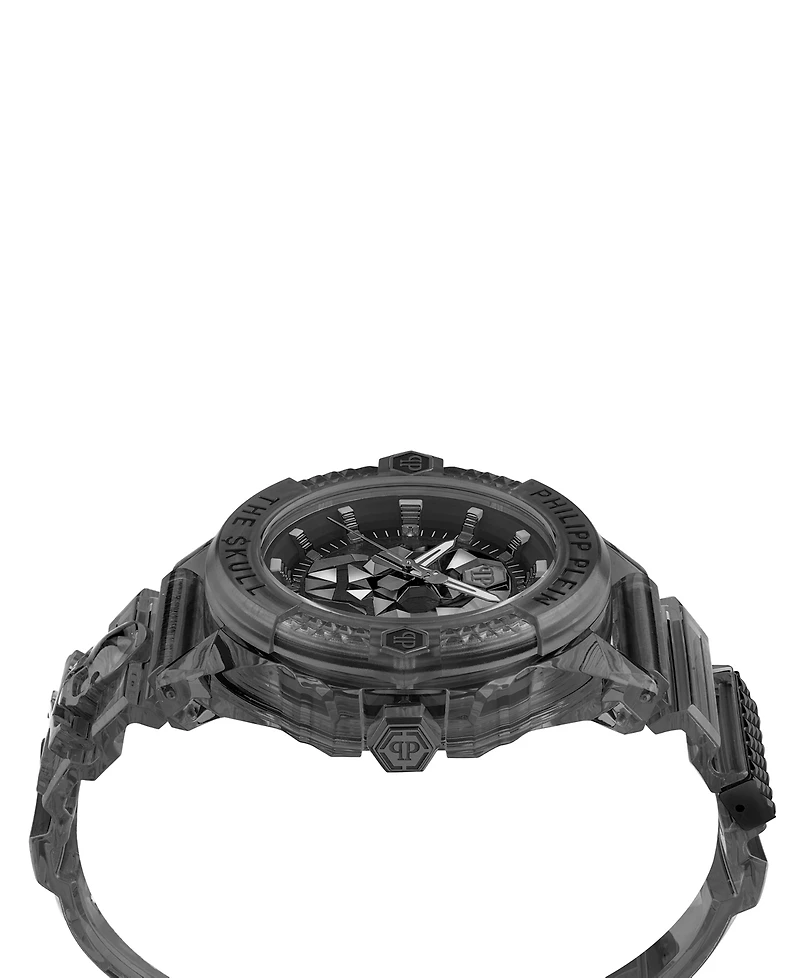 Philipp Plein Men's The $kull Gray Transparent Silicone Strap Watch 45mm