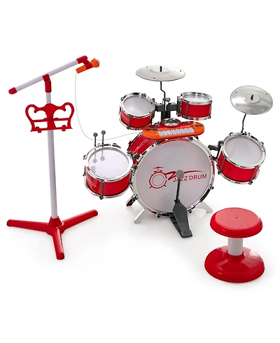 Jazz Drum Set for Toddler Kids Educational Toy w/Keyboard Cymbal