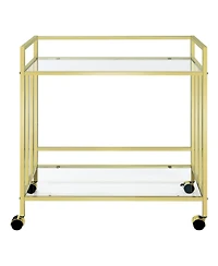 Coaster Home Furnishings Cara 34.5" 2-Tier Rectangular Glass Serving Cart