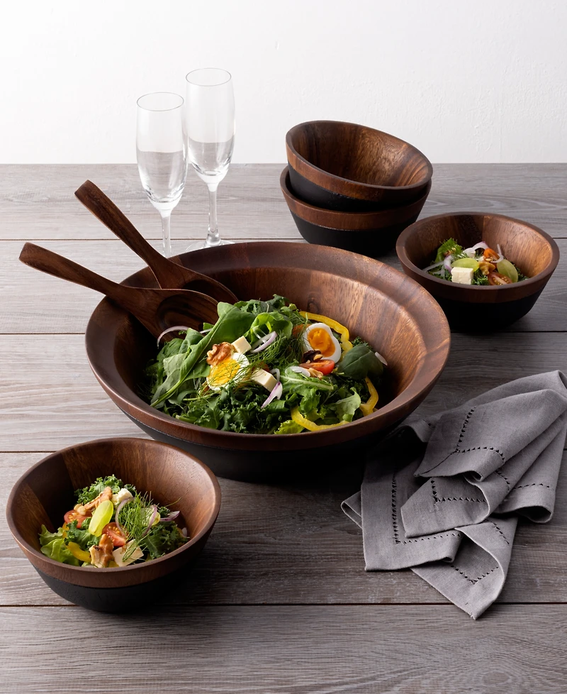 Noritake Serveware, Kona Wood 5 Piece Salad Set