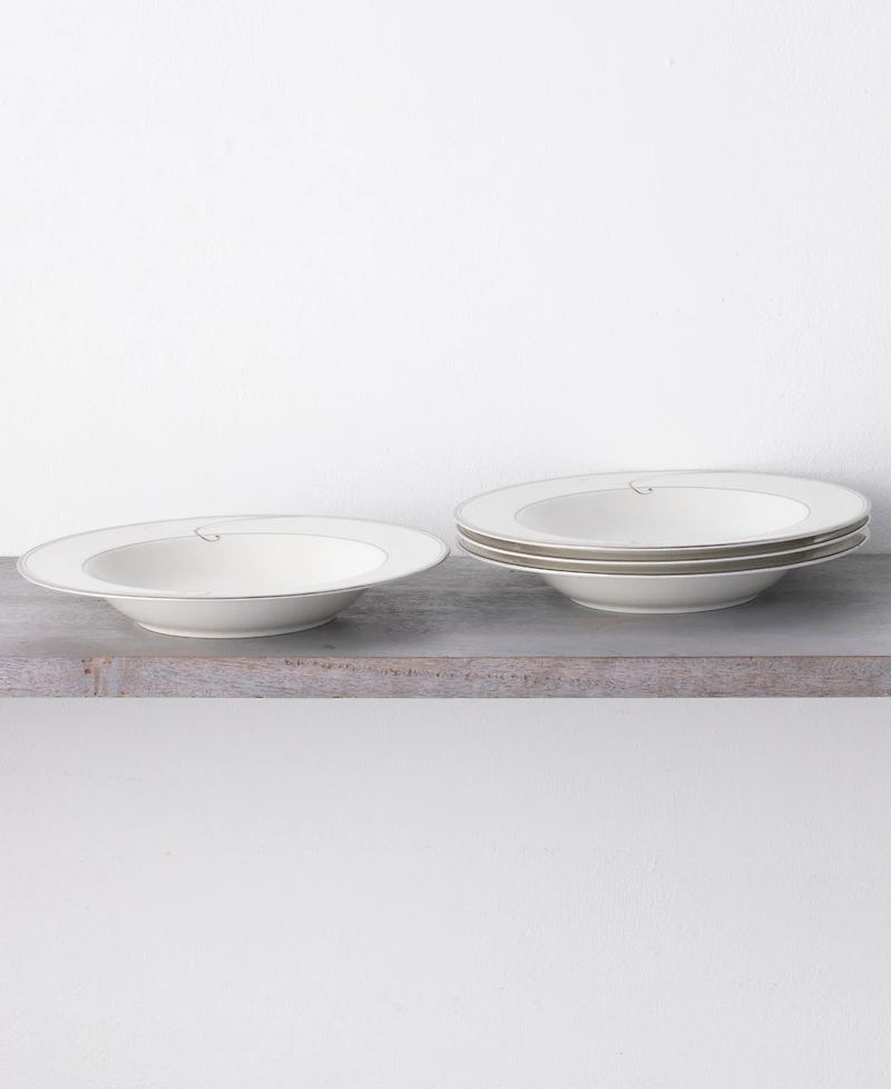 Noritake Platinum Wave Set of 4 Soup Bowls, Service For 4