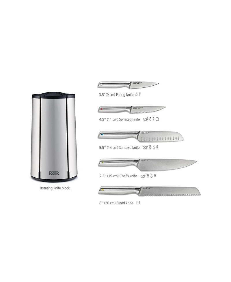 Joseph Joseph Elevate Steel Knives Carousel, 6-Piece Set