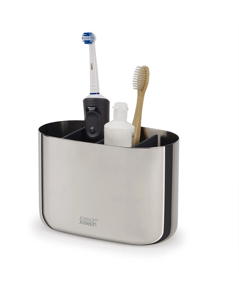 Joseph Joseph Easy Store Luxe Large Stainless-Steel Toothbrush Caddy