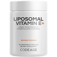 Codeage Liposomal Vitamin E Supplement - All Vitamin E Tocopherols - 3-Month Supply - Alpha Tocopherols, Beta, Gamma, and Delta