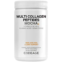 Codeage Multi Collagen Peptides Protein Powder - Chocolate Mocha Instant Coffee - Gourmet Knoa Coffee Drink & Shake