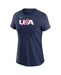 Women's Nike Mookie Betts Navy Usa Baseball 2023 World Baseball Classic Name and Number T-shirt