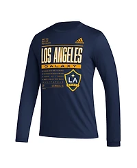 Men's adidas Navy La Galaxy Club Dna Long Sleeve T-shirt