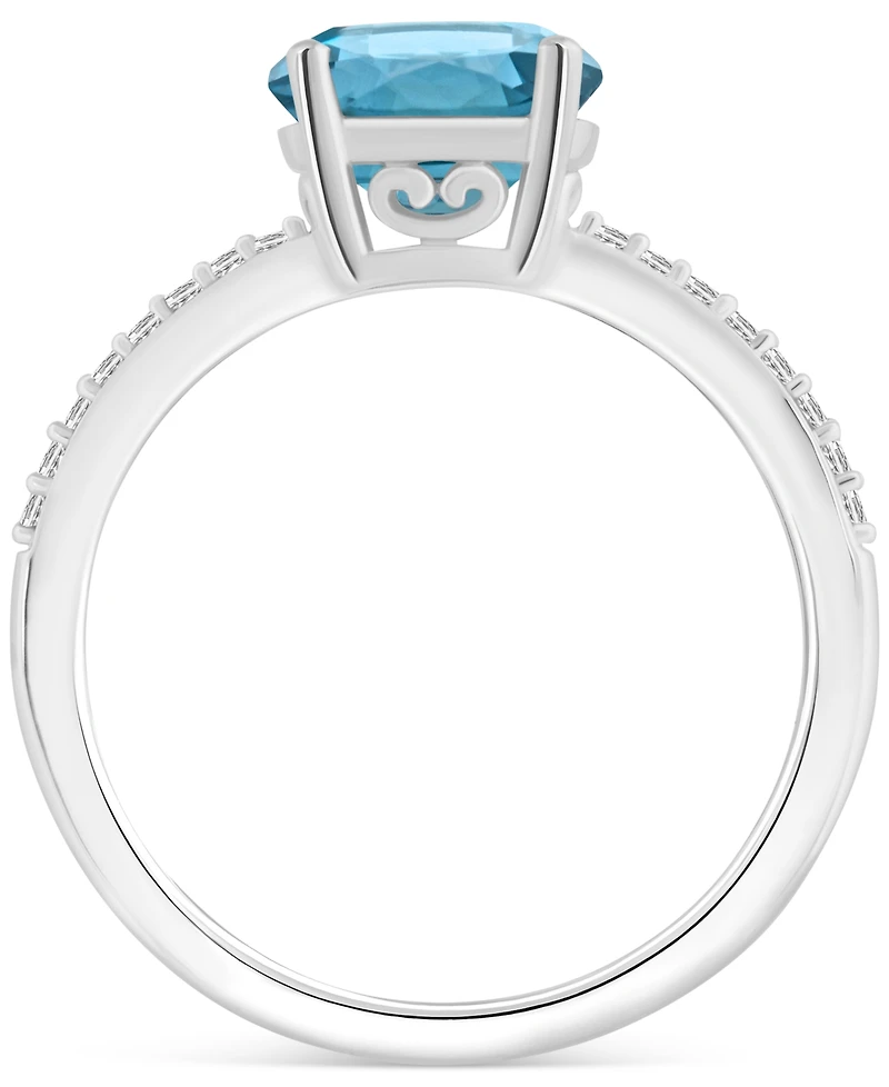 Macy's London Blue Topaz (2-2/5 ct. t.w.) and Diamond (1/10 Ring Sterling Silver