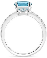 Macy's London Blue Topaz (2-2/5 ct. t.w.) and Diamond (1/10 Ring Sterling Silver