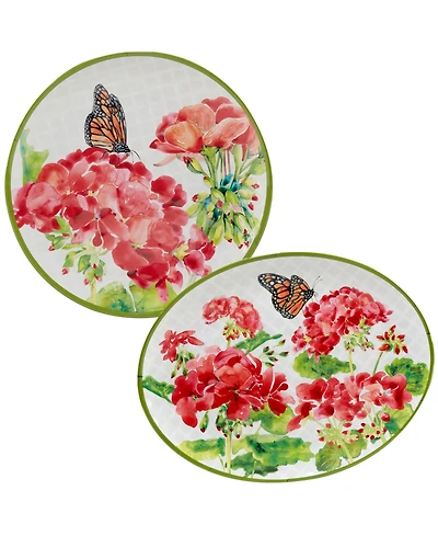 Certified International Geraniums Melamine Platter, Set of 2