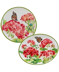 Certified International Geraniums Melamine Platter, Set of 2