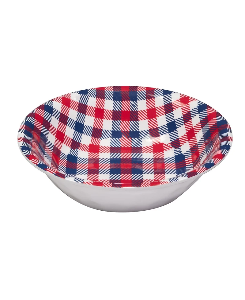 Certified International Patriotic Plaid Melamine 12 Piece Dinnerware Set, Service for 4