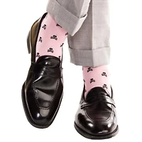 Trafalgar Men's Rodger Skull and Cross Bones Over The Calf Mercerized Cotton Socks