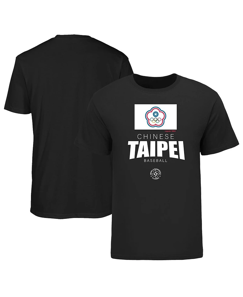 Men's Legends Black Chinese Taipei Baseball 2023 World Baseball Classic Federation T-shirt