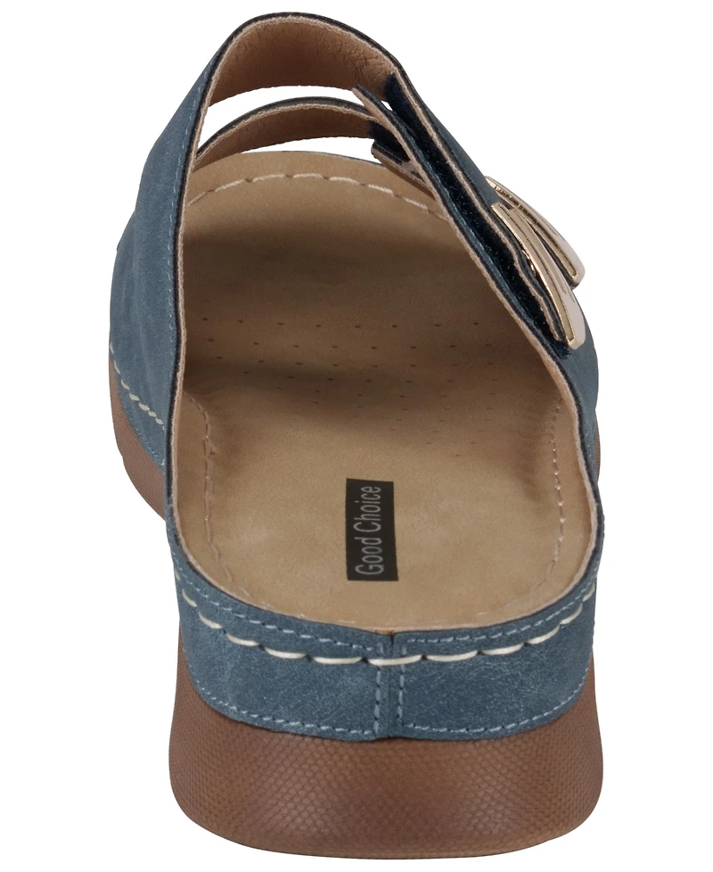 Gc Shoes Women's Gretchen Double Strap Footbed Flat Sandals