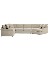 Closeout! Wrenley 170" 3-Pc. Fabric Sectional Cuddler Chaise Sofa, Created for Macy's