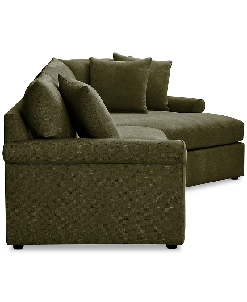 Closeout! Wrenley 131" 3-Pc. Fabric Modular Cuddler Chaise Sectional Sofa, Created for Macy's