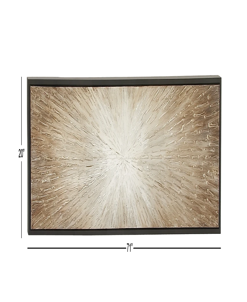 Rosemary Lane Canvas Radial Starburst Framed Wall Art with Black Frame, 71" x 1" x 20"
