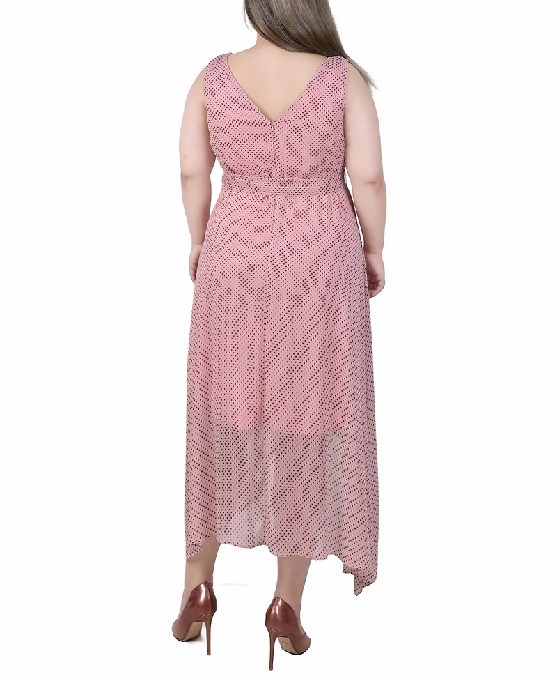 Ny Collection Plus Size Sleeveless Wrap Chiffon Dress