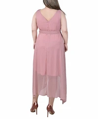 Ny Collection Plus Size Sleeveless Wrap Chiffon Dress