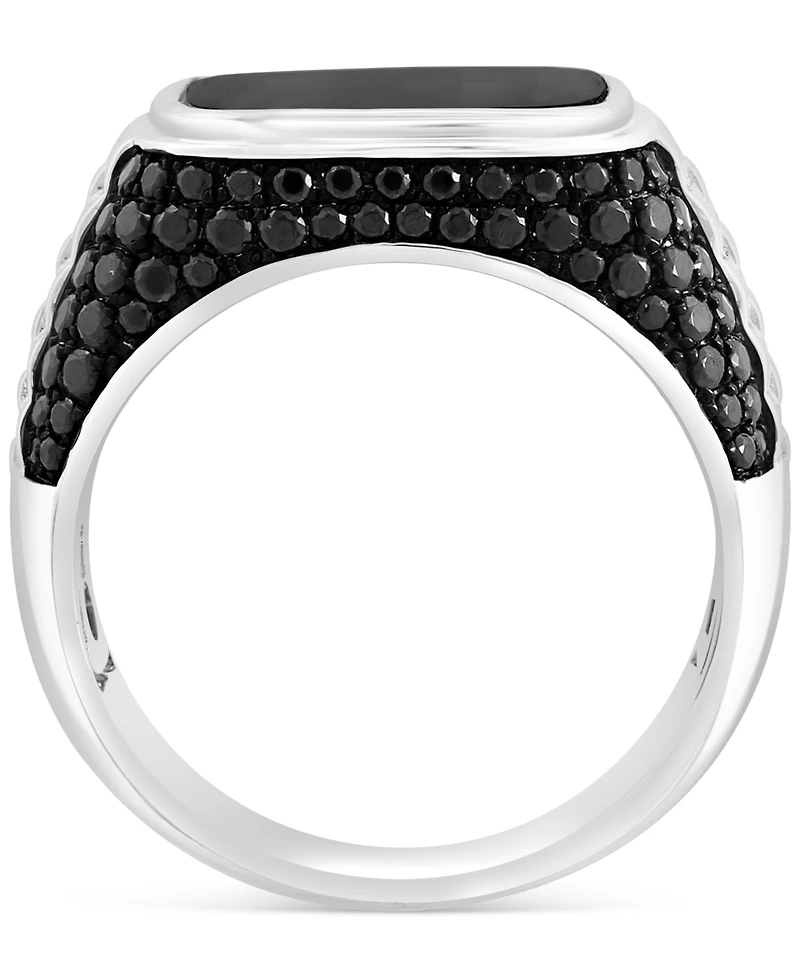 Effy Men's Onyx & Black Spinel Two-Tone Ring in Sterling Silver & Black Rhodium-Plate
