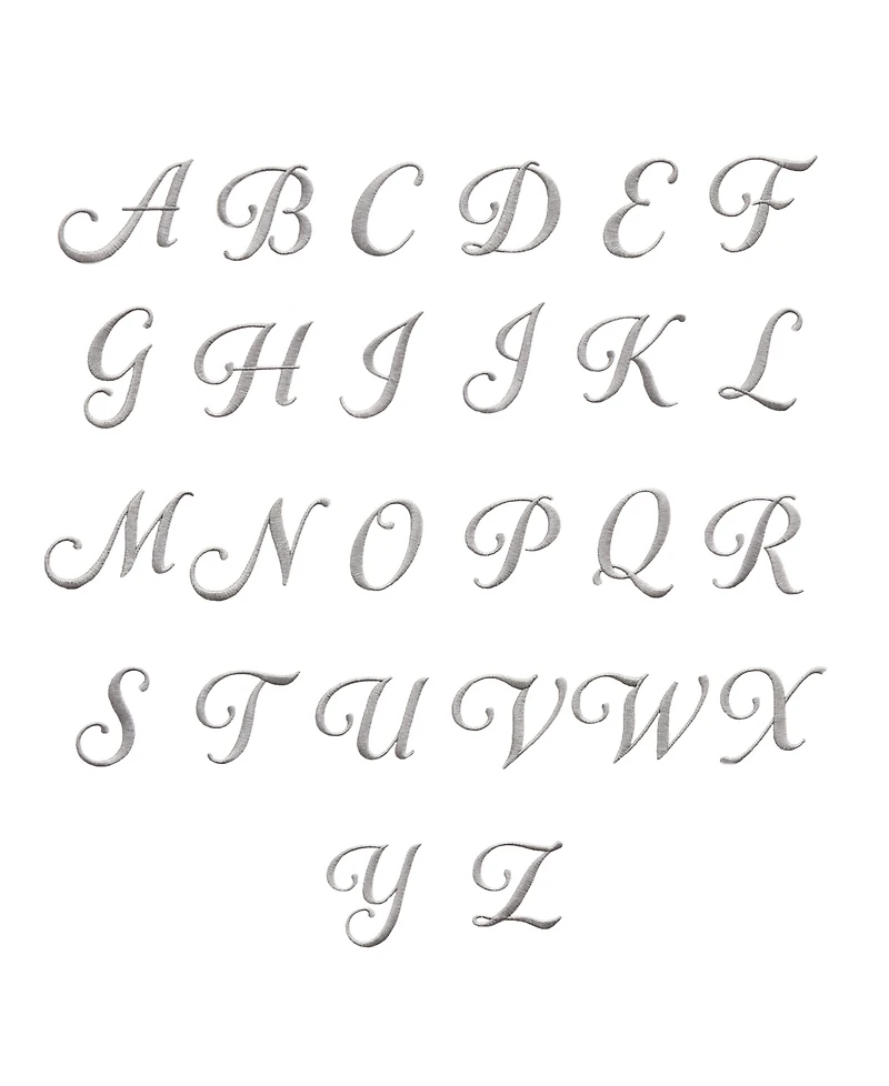 Linum Home Font Monogrammed Luxury 100% Turkish Cotton Novelty 2-Piece Hand Towels, 16" x 30"