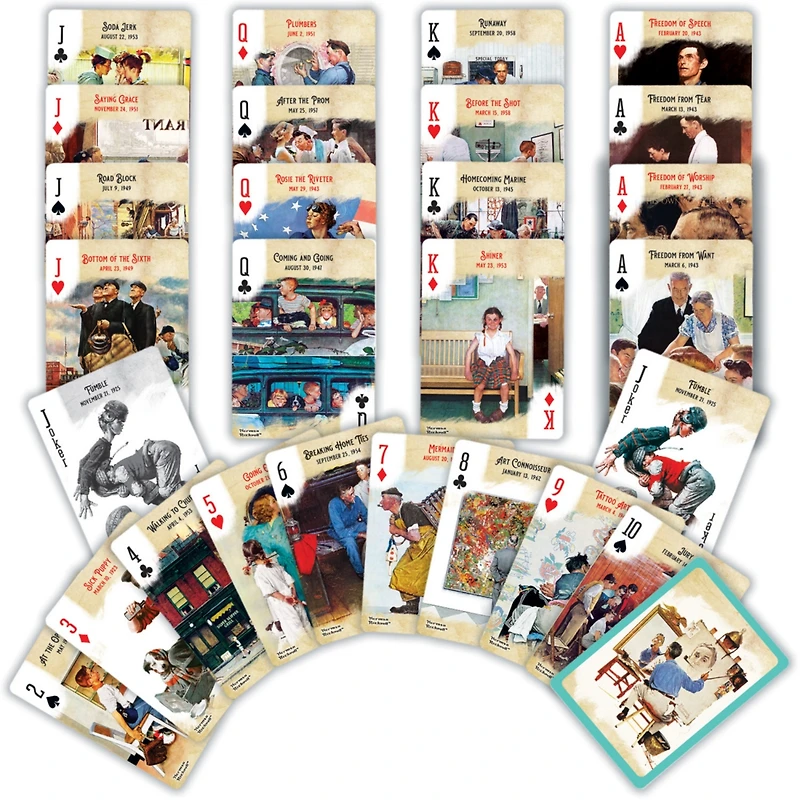 Masterpieces Norman Rockwell Playing Cards - 54 Card Deck